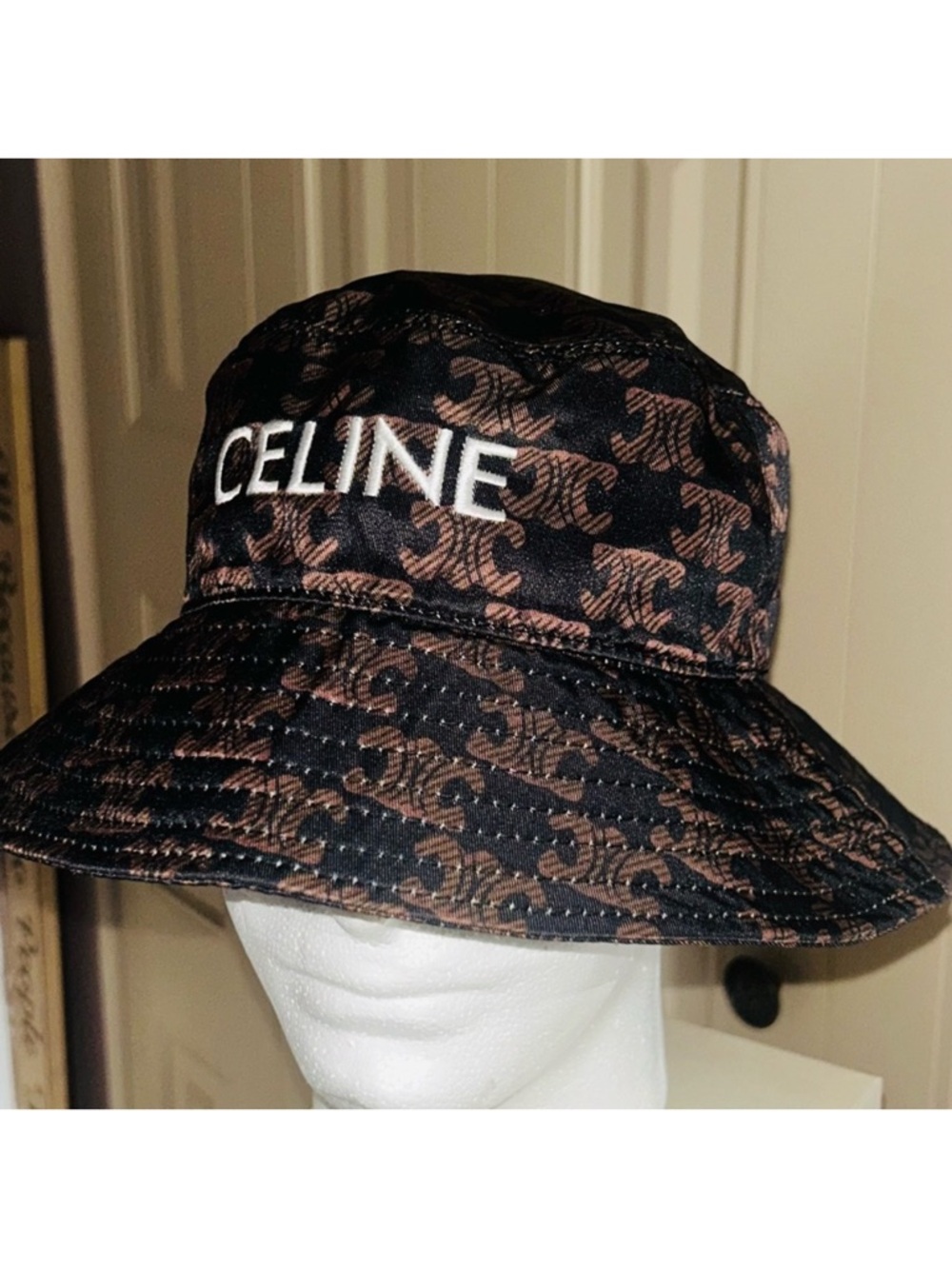 CELINE Triomphe Monogram Bucket Hat